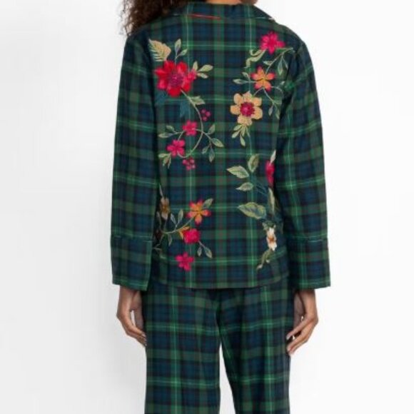NWT Johnny Was Biya JW Rhoda Long Embroidered PJ Pajamas Lounge Pants Top Set - Picture 2 of 8